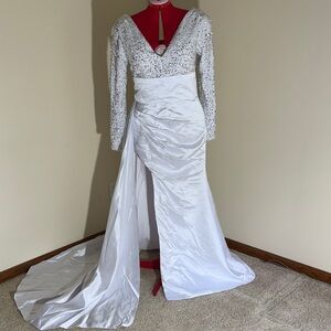 Elegant White Sequin Gown